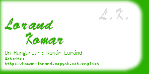 lorand komar business card